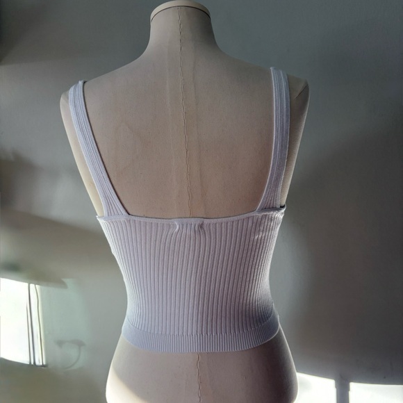 Garage White Ribbed Crop Top - Picture 5 of 10